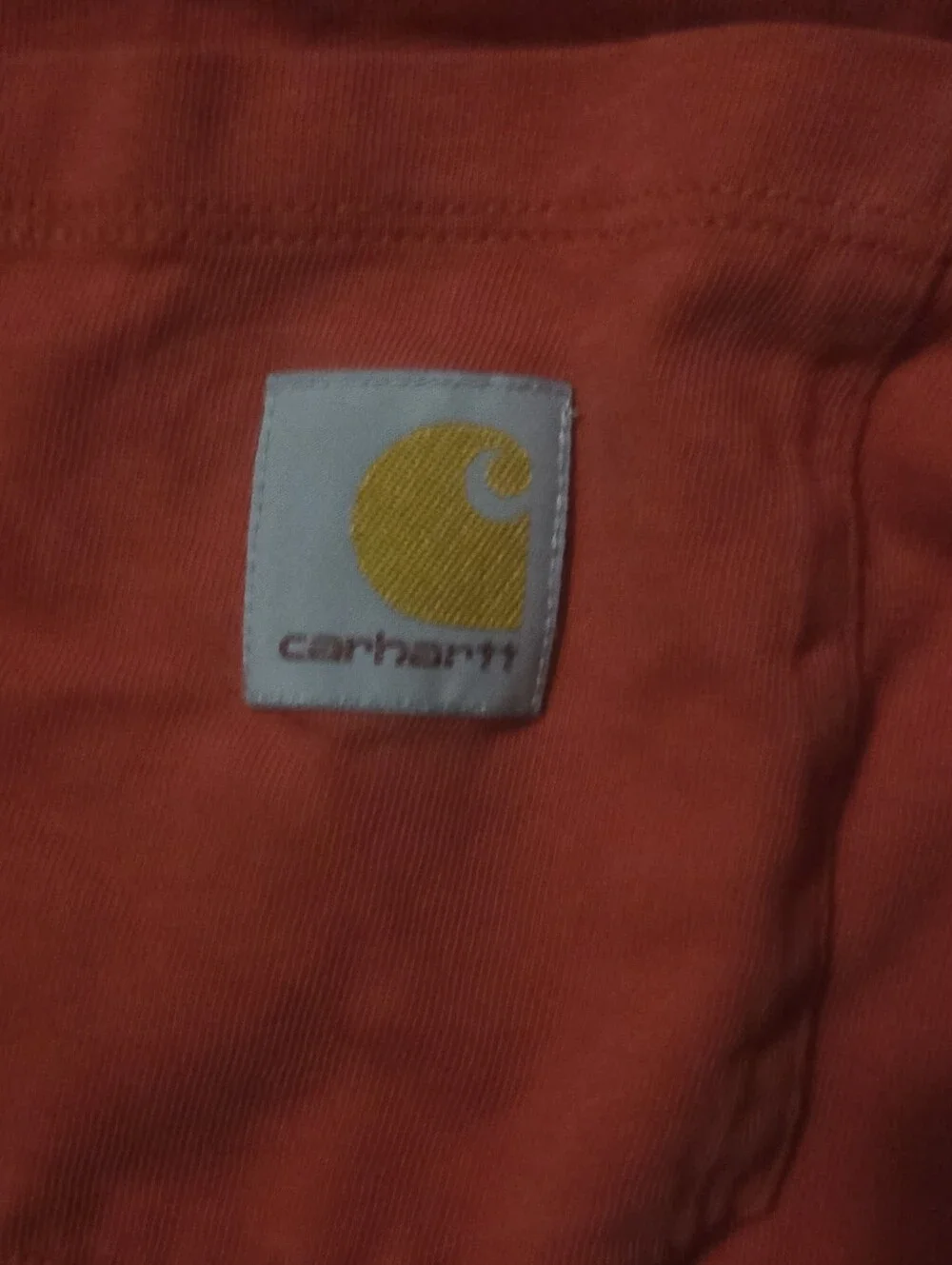 Carhartt Red Long-Sleeve Pocket Tee with Sleeve Logo